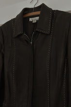 1990's BLACK CONTRAST STITCH BUTTERY LEATHER JACKET | SIZE M/L