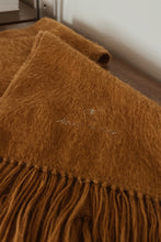 1990's ALPACA MUSTARD FRINGE SCARF | 80" x 9"