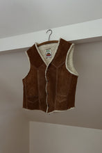 1970's WESTERN SUEDE MILLER SHERPA VEST | SIZE M