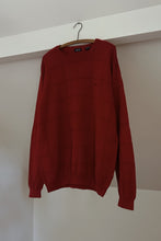 1990's IZOD CHERRY COTTON GRID KNIT JUMPER | SIZE L/XL