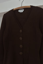 1990's TOULA CHOCOLATE WOOL KNIT PEPLUM JACKET | SIZE S/M