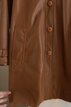 1970's CARAMEL FAUX LEATHER WRAP JACKET