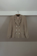 1990's TEXTURED FLAX DOUBLE BREASTED BLAZER | SIZE M