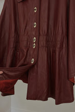 1960's RARE OXBLOOD LEATHER CAPE | SIZE M
