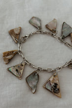 1980's STERLING SILVER + MOTHER OF PEARL CHARM BRACELET