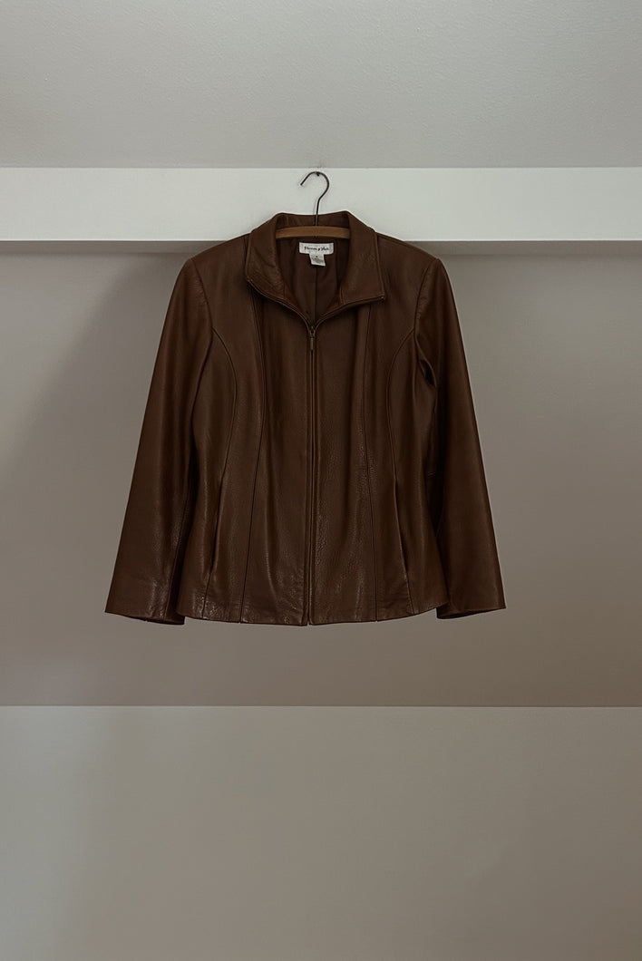 Y2K CHOCOLATE LAMBSKIN JACKET | SIZE M