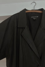 1990's BOXY BLACK LEATHER JACKET | SIZE L/XL