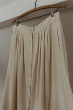 1990's PURE RAW SILK BUTTON MIDI | SIZE M/L