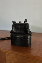 1990's BLACK SOFT LEATHER BOX BAG