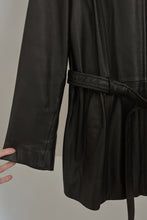 1990's BLACK LEATHER WRAP JACKET | SIZE L/XL