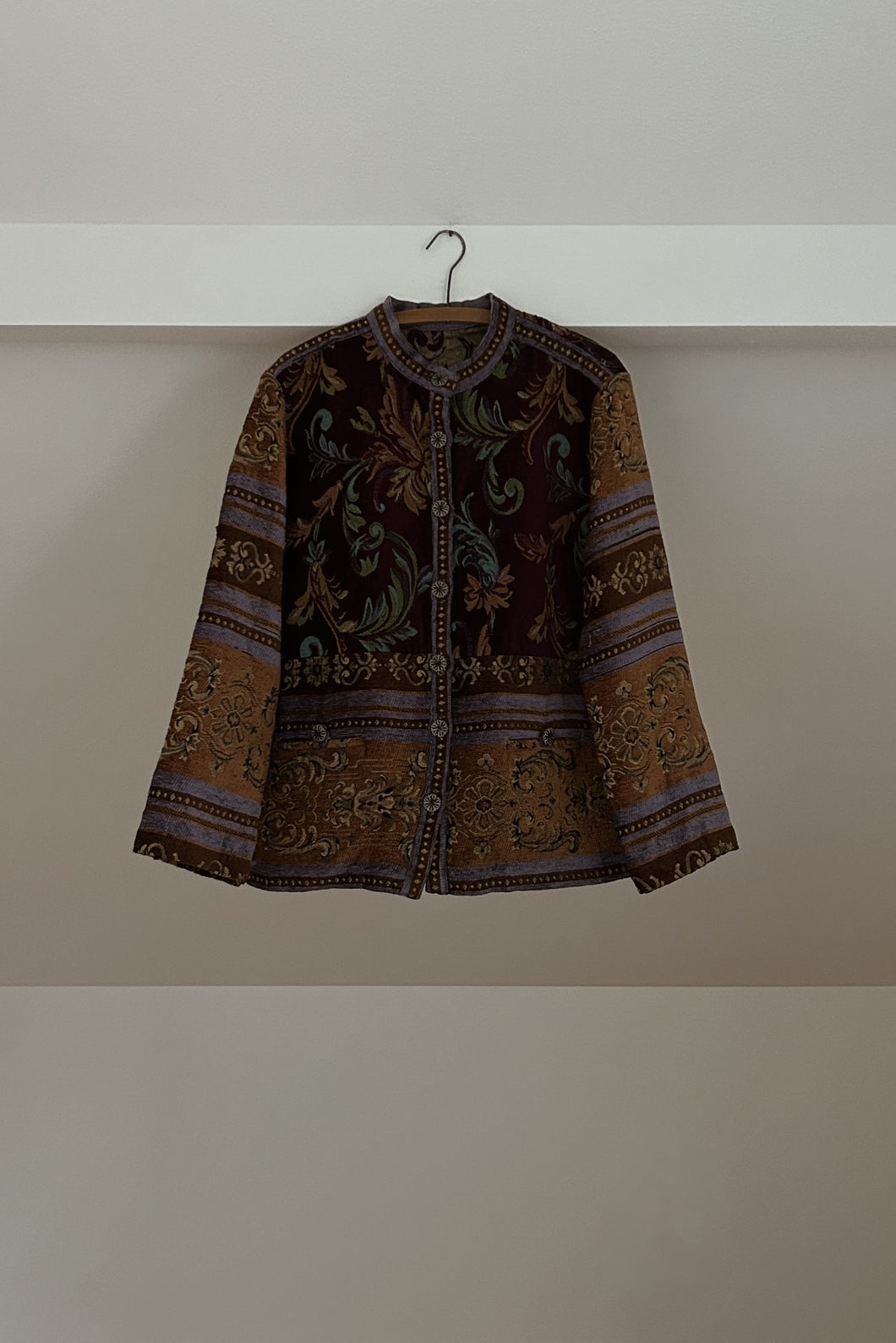 Y2K FLORAL BROCADE TAPESTRY JACKET | SIZE L