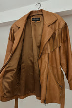 1980's LUIS ALVEAR TAWNY FRINGE LEATHER JACKET | SIZE S/M