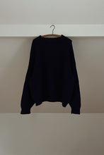 1980's NAVY HAND KNIT MOCK NECK JUMPER | SIZE 2XL