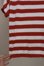 1980's CHERRY STRIPE MOCK NECK TEE | SIZE M