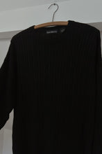 1990's BLACK PURE SILK CABLE KNIT JUMPER | SIZE M/L