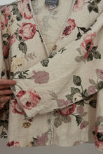 1980's PURE LINEN FLORAL BOXY SHIRT JACKET | SIZE M/L