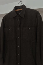 1990's CHARCOAL WOOL FLANNEL SHIRT JACKET | SIZE M