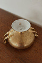 1930's RARE DECO HUTSCHENREUTHER SELB PICKARD 24 KT GOLD PORCELAIN PEDESTAL BOWL