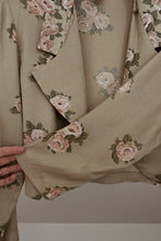 1990's MELROSE SATIN FLORAL OPEN CROP BLAZER | SIZE M