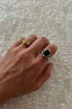 1960's 925 STERLING, ONYX + TIGERS EYE RING | SIZE 8