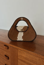 1960's RARE COWHIDE TOOLED LEATHER BAG | 11" x 9" x 4"