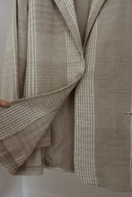 1990's WOVEN COTTON + LINEN PLAID BLAZER | SIZE L/XL