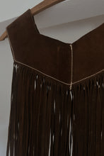 1970's CHOCOLATE SUEDE FRINGE COLLAR