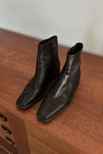 1990's WEITZMAN BLACK LEATHER SQUARE TOE ANKLE BOOTS | SIZE 5.5