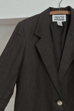 1990's PURE LINEN WOVEN CHARCOAL BLAZER | SIZE M