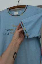 1970's LOVE MEANS NOTHING TO A TENNIS PLAYER RAINBOW TRIM TEE | SIZE M