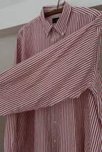 1990's J CREW RED STRIPE COTTON POPLIN | SIZE XL