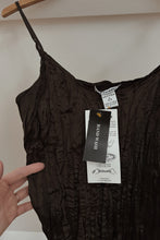 1990's CHOCOLATE CRINKLE SATIN CAMISOLE | SIZE S/M