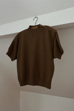 1990's OLIVE RAMIE COTTON MOCK NECK TEE | SIZE M