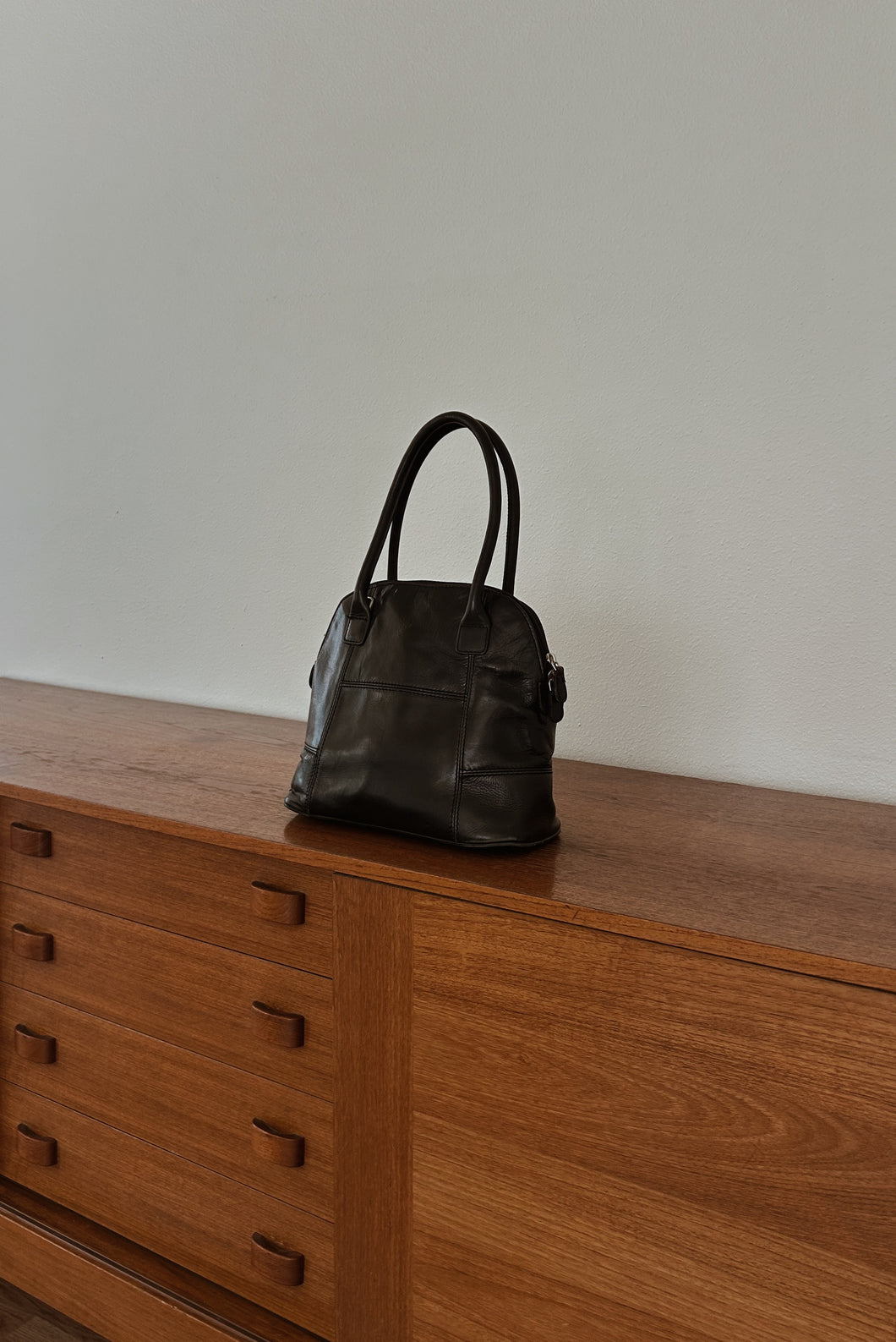 Y2K J JILL BLACK BUTTERY SOFT PATCHED LEATHER SHOULDER BAG