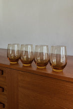 POSTMODERN AMBER BLOWN GLASS TUMBLERS