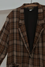1990's CHOCOLATE TEXTURED PLAID BLAZER | SIZE 2XL
