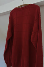 1990's IZOD CHERRY COTTON GRID KNIT JUMPER | SIZE L/XL