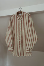 1990's TRACK STRIPE COTTON BUTTON DOWN | SIZE XL