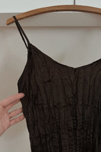 1990's CHOCOLATE CRINKLE SATIN CAMISOLE | SIZE S/M