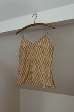 1980's RARE CHANDERI LINEN BLOCK PRINT CAMISOLE | SIZE S
