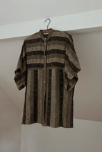 1970's FLAX STRIPE DOLMAN TUNIC | SIZE M