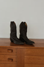 1990's JUSTIN BLACK LEATHER COWBOY BOOTS | SIZE 9