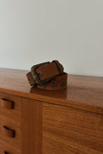 1970's TOOLED LEATHER PAINTED ROSE BELT | SIZE S/M