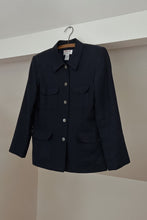 1990's PURE IRISH LINEN DEEP BLUE POCKET BLAZER | SIZE S