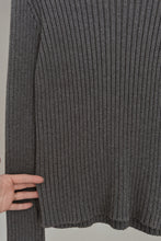 1990's J CREW CHARCOAL RIBBED COTTON KNIT JUMPER | SIZE M