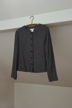 1990's JONES LINEN GINGHAM BOXY BUTTON BLOUSE | SIZE S/M