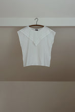 1990's EYELET COLLAR BOXY BLOUSE | SIZE M
