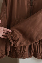 1990's PURE SILK COCOA BOMBER JACKET | SIZE M/L