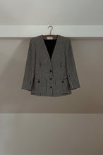 1990's HOUNDSTOOTH WOOL BLAZER | SIZE S