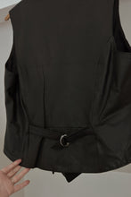1990's WILSONS BLACK BUTTERY SOFT LEATHER BIKER VEST | SIZE M/L